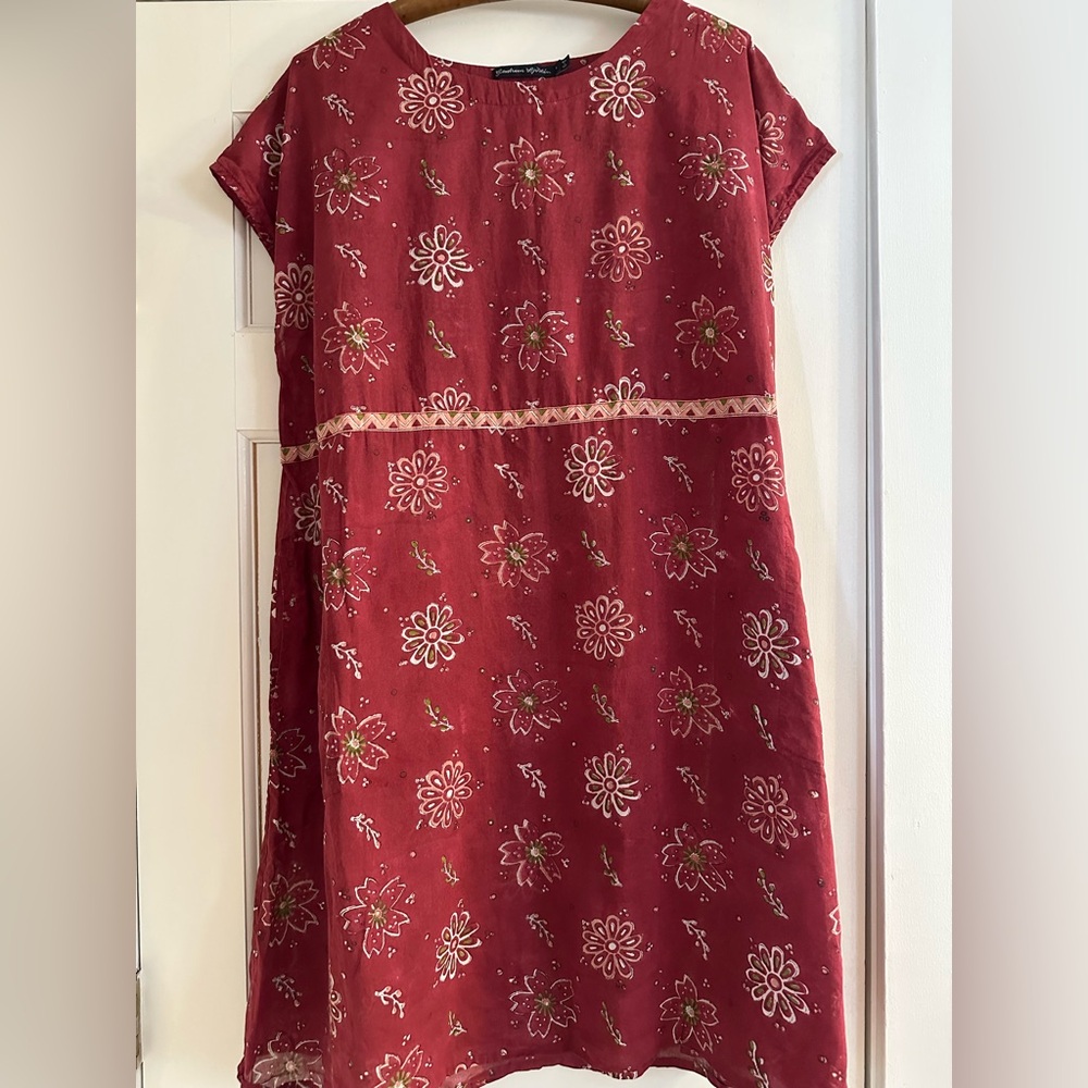 Gudrun Sjoden Floral Red Dress in Large